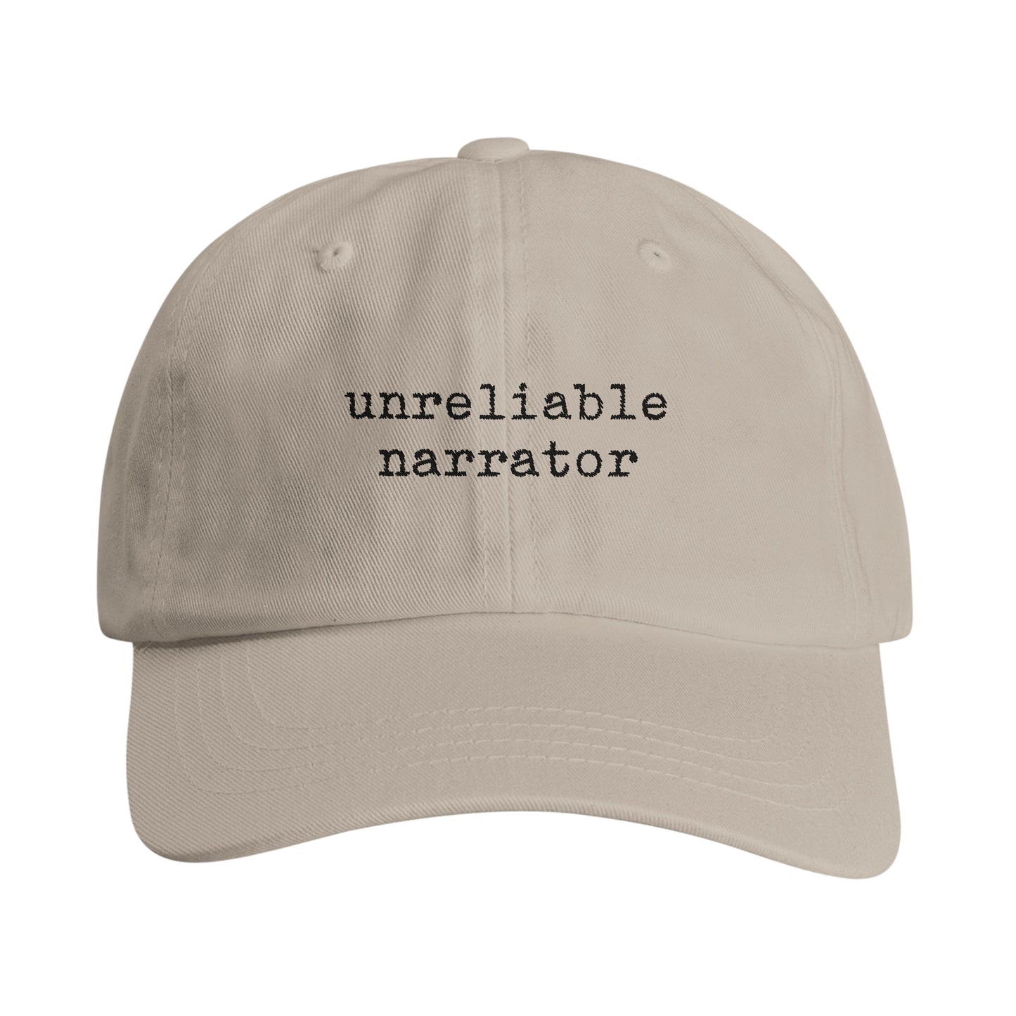 Unreliable Narrator Embroidered Baseball Cap – Literary Charm for Book Lovers